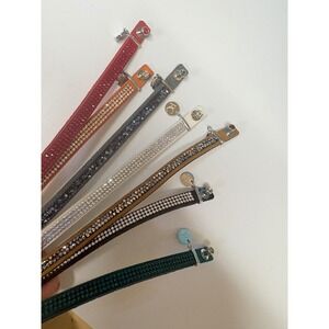 RC Robin Cohen Crystal Suede Wrap Bracelet Set Multi Color Rhinestone 7pc